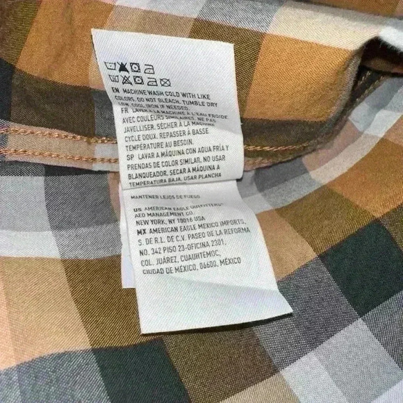 American Eagle Plaid Long Sleeve Button Down Shirt XXL / Perfect for Fall! - Picture 9 of 13